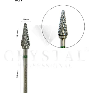 FREZ WĘGLIKOWY „STOŻEK ZAOKRĄGLONY” Crystal Professional №37 (ZIELONE NACIĘCIE 5,0 mm)