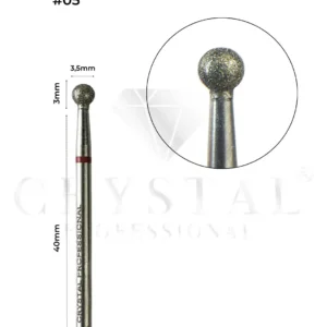 Frez Diamentowy „Kulka” Crystal Professional №05 (Czerwone Nacięcie 3,5 mm)