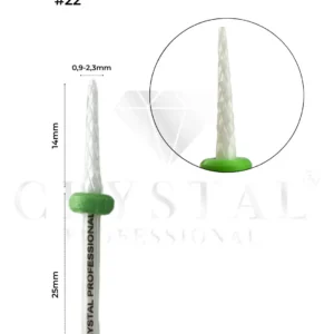 FREZ CERAMICZNY SZPIC Crystal Professional №22 (ZIELONE NACIĘCIE 2,3 mm)