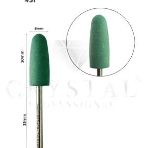 SILIKONOWY FREZ POLERUJĄCY Crystal Professional №31 (ŚREDNI, ZIELONY)