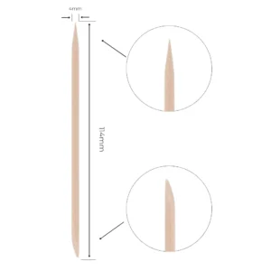 Patyczki drewniane do manicure i pedicure Crystal Professional 114 mm – 100 szt.
