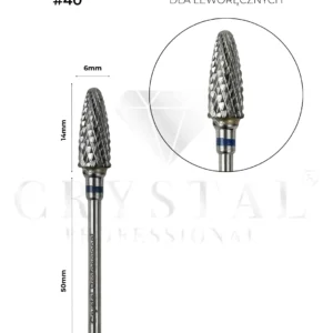 Carbide Bit “Corn” Crystal Professional №40(Blue Cross-Cut 6.0 mm) for left-handed use