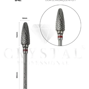 Carbide Bit “Corn” Crystal Professional №41(Red Cross-Cut 6.0 mm) for left-handed use