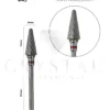 Frez węglikowy „Stożek” Crystal Professional №43 dla leworęcznych (czerwone nacięcie 6 mm)